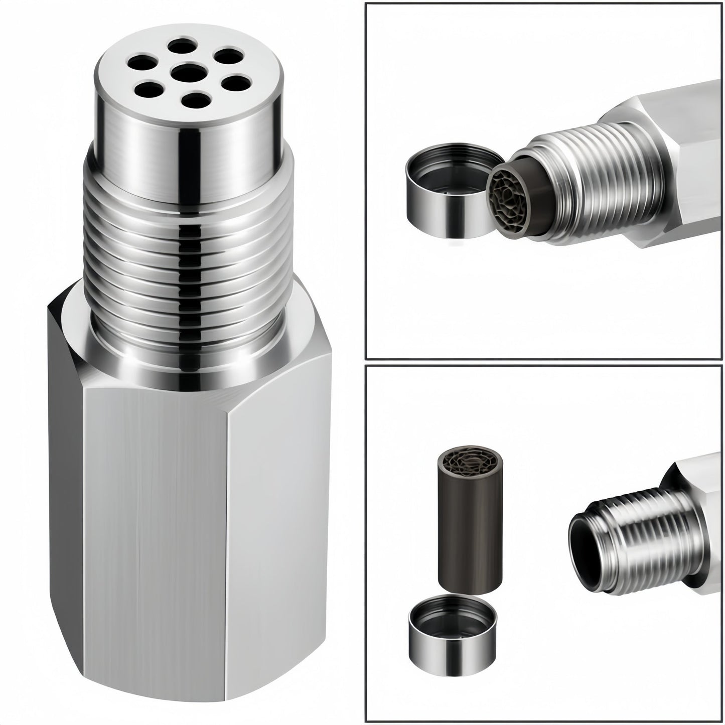 NEW 180° O2 Sensor Spacer Mini Catalizador Mini Catalytic Converter to Fix CEL P0420 P0430 - Mini Catalytic Converter