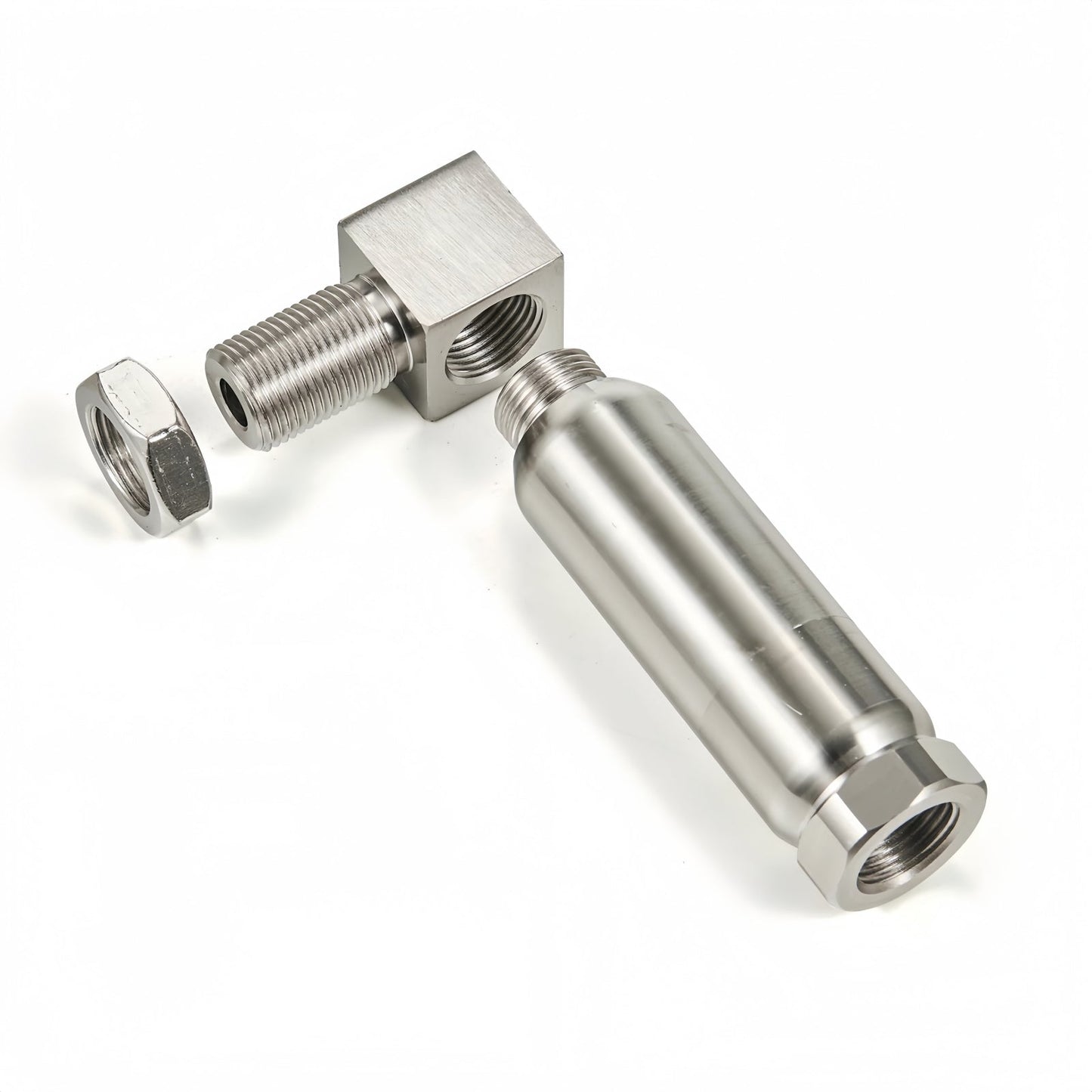 NEW 90° Pro O2 Sensor Spacer Mini Catalizador Mini Catalytic Converter to Fix CEL P0420 P0430 - Mini Catalytic Converter