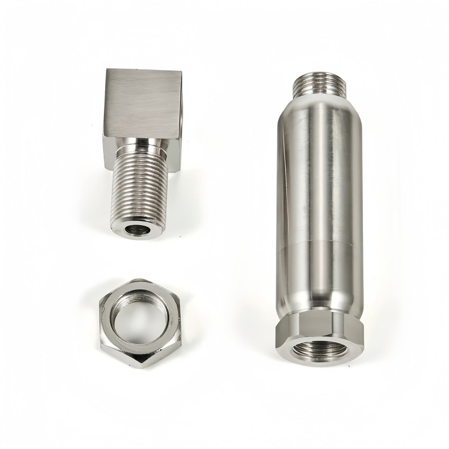 NEW 90° Pro O2 Sensor Spacer Mini Catalizador Mini Catalytic Converter to Fix CEL P0420 P0430 - Mini Catalytic Converter