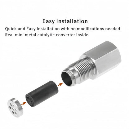 NEW 180° O2 Sensor Spacer Mini Catalizador Mini Catalytic Converter to Fix CEL P0420 P0430 - Mini Catalytic