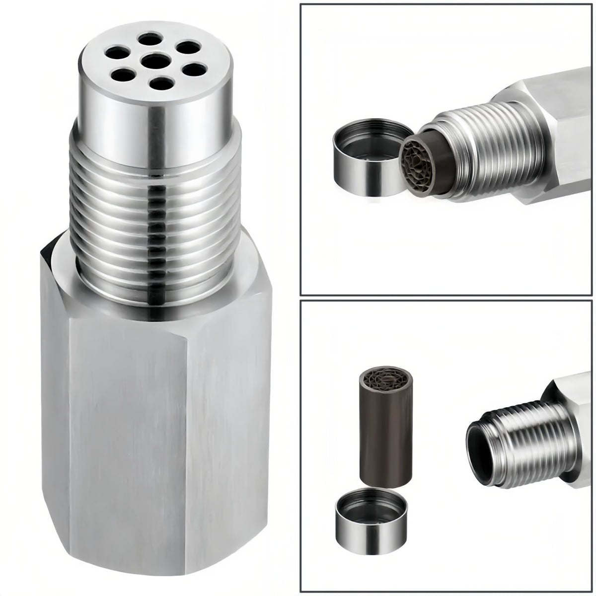 NEW 180° O2 Sensor Spacer Mini Catalizador Mini Catalytic Converter to Fix CEL P0420 P0430 - O2 Sensor Spacer