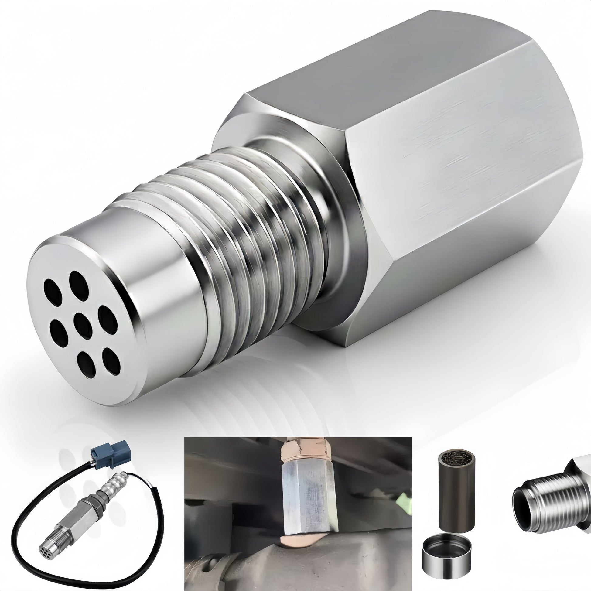 NEW 180° O2 Sensor Spacer Mini Catalizador Mini Catalytic Converter to Fix CEL P0420 P0430 - Mini Catalytic Converter
