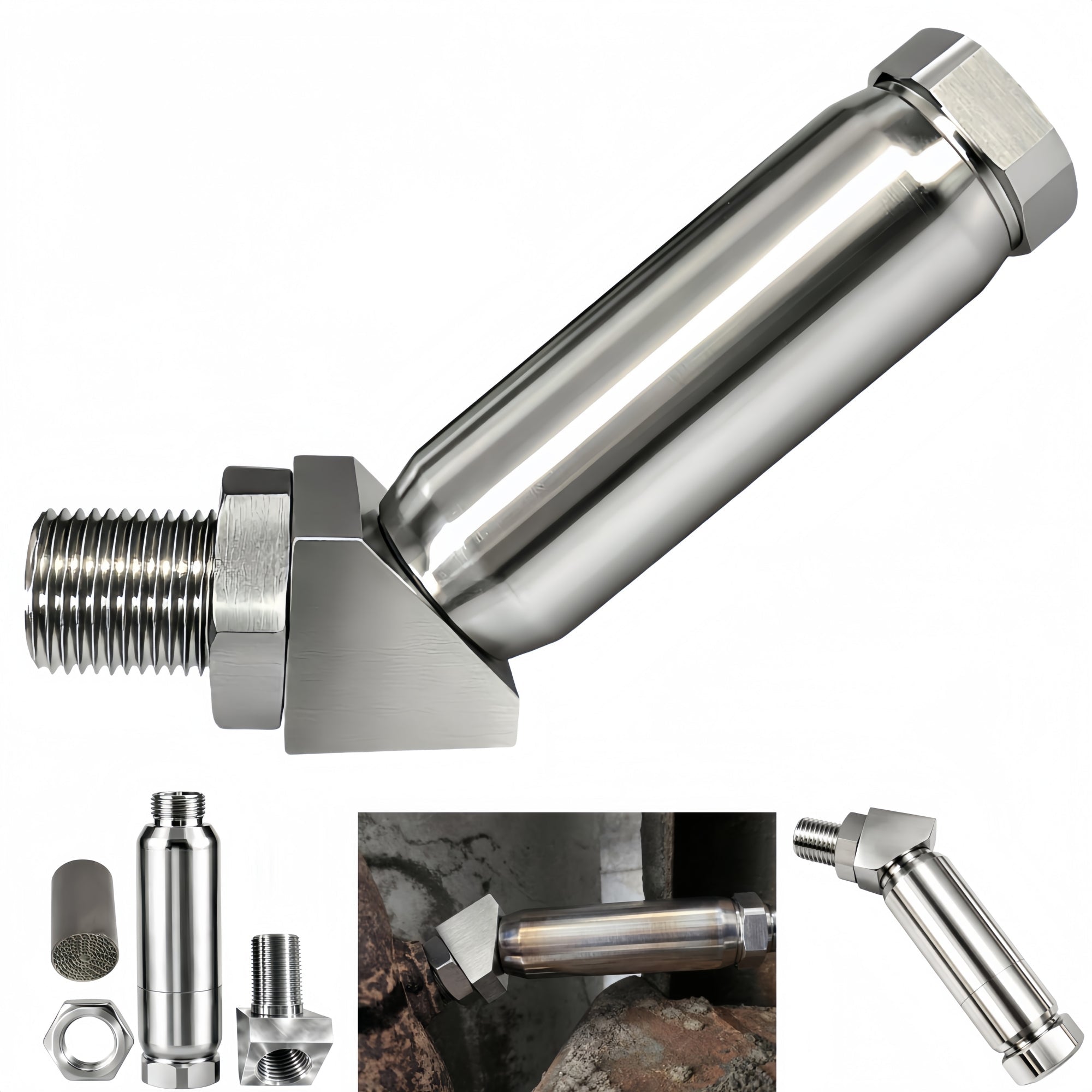 NEW 45° Pro O2 Sensor Spacer Mini Catalizador Mini Catalytic Converter
