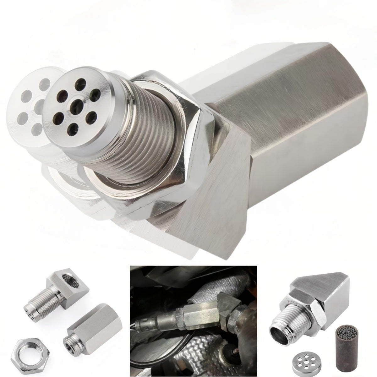 NEW 45° O2 Sensor Spacer Mini Catalizador Mini Catalytic Converter to