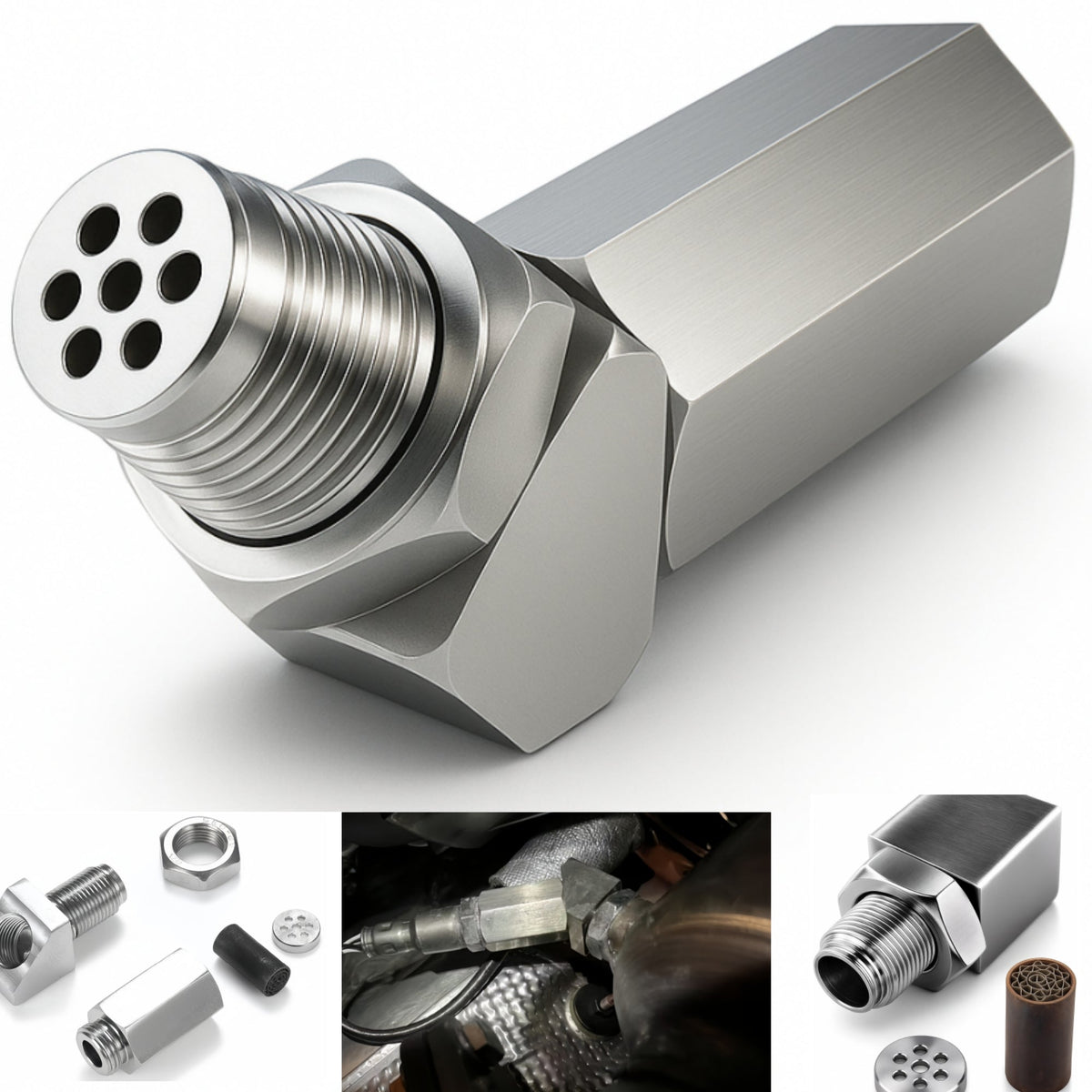 NEW 45° O2 Sensor Spacer Mini Catalizador Mini Catalytic Converter to Fix CEL P0420 P0430 - Mini Catalytic Converter