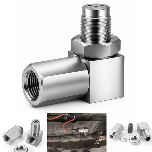 NEW 90° O2 Sensor Spacer Mini Catalizador Mini Catalytic Converter to Fix CEL P0420 P0430 - Mini Catalytic Converter