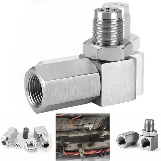 NEW 90° O2 Sensor Spacer Mini Catalizador Mini Catalytic Converter to Fix CEL P0420 P0430 - O2 Sensor Spacer