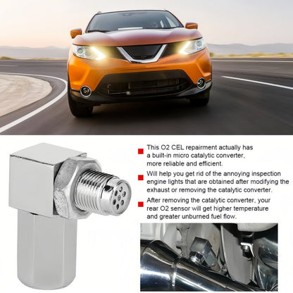 NEW 90° O2 Sensor Spacer Mini Catalizador Mini Catalytic Converter to Fix CEL P0420 P0430 - O2 Sensor Spacer