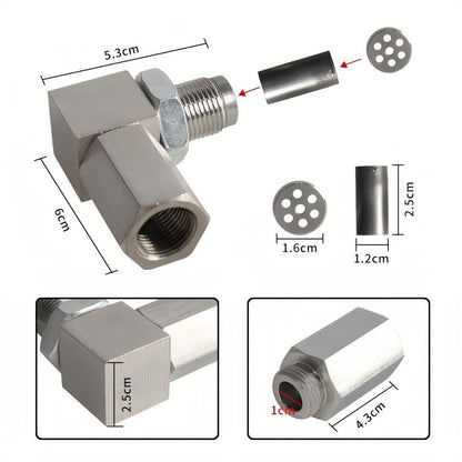 NEW 90° O2 Sensor Spacer Mini Catalizador Mini Catalytic Converter to Fix CEL P0420 P0430 - O2 Sensor Spacer