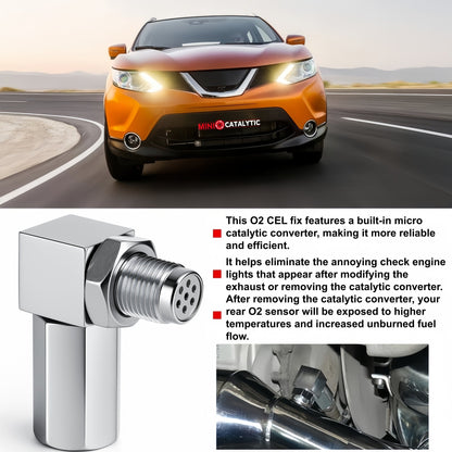 NEW 90° O2 Sensor Spacer Mini Catalizador Mini Catalytic Converter to Fix CEL P0420 P0430 - Mini Catalytic Converter