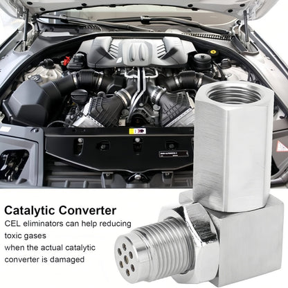 NEW 90° O2 Sensor Spacer Mini Catalizador Mini Catalytic Converter to Fix CEL P0420 P0430 - O2 Sensor Spacer