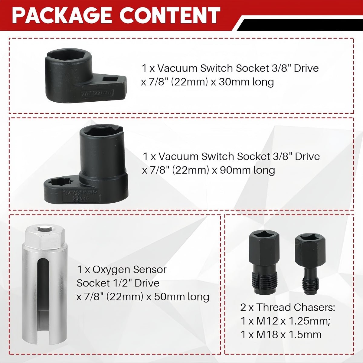 Plug Socket Type O2 O2 Sensor Socket Set – Mini Catalytic Converter