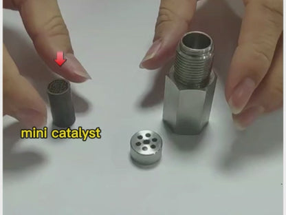 NEW 180° O2 Sensor Spacer Mini Catalizador Mini Catalytic Converter to Fix CEL P0420 P0430